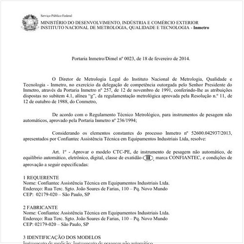 Portaria DIMEL/INMETRO 23:2014 - Situação: Em vigor