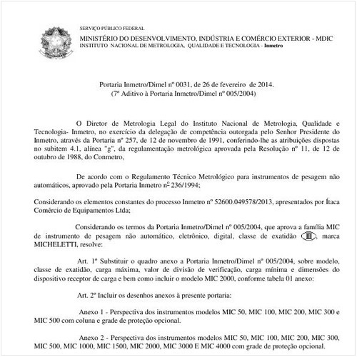 Portaria DIMEL/INMETRO 31:2014 - Situação: Em vigor
