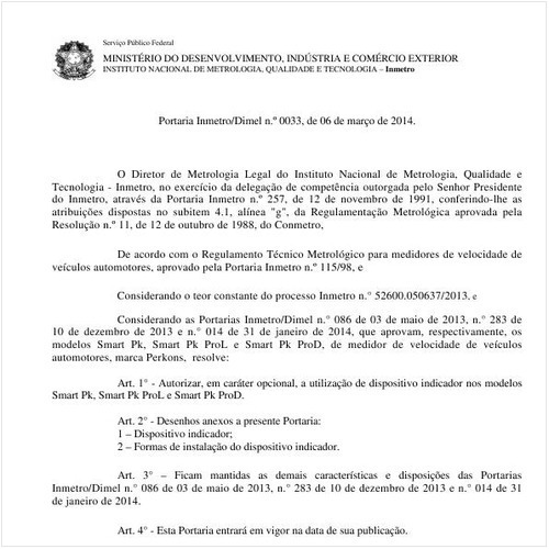 Portaria DIMEL/INMETRO 33:2014 - Situação: Revisto