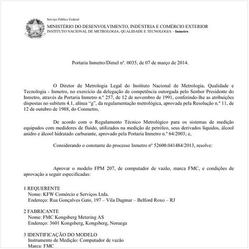 Portaria DIMEL/INMETRO 35:2014 - Situação: Em vigor