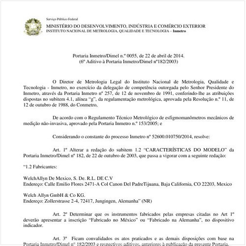 Portaria DIMEL/INMETRO 55:2014 - Situação: Em vigor
