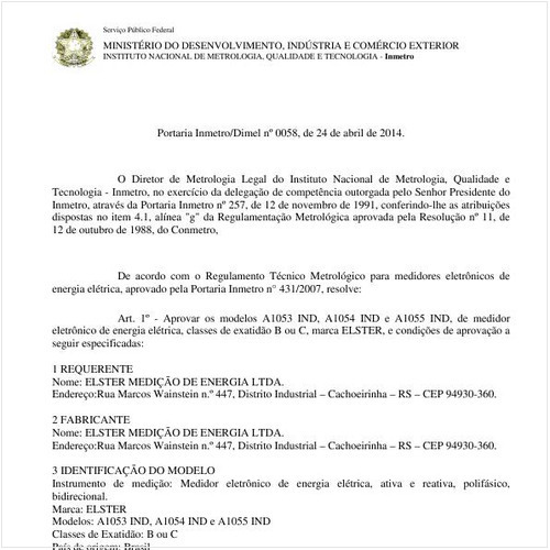 Portaria DIMEL/INMETRO 58:2014 - Situação: Revisto