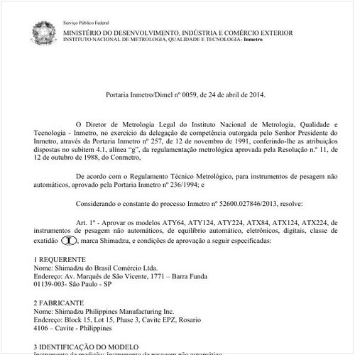 Portaria DIMEL/INMETRO 59:2014 - Situação: Revisto