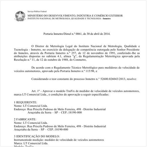 Portaria DIMEL/INMETRO 61:2014 - Situação: Revisto