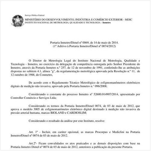Portaria DIMEL/INMETRO 69:2014 - Situação: Revisto