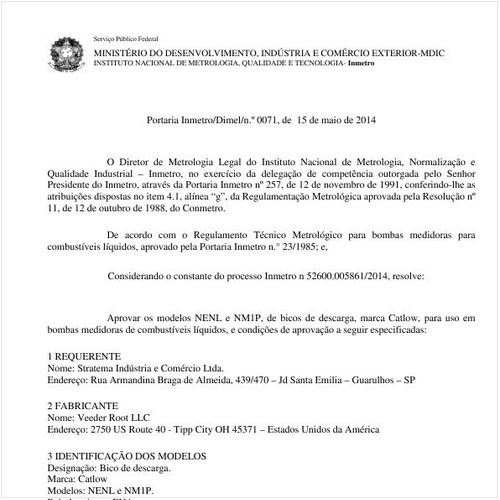 Portaria DIMEL/INMETRO 71:2014 - Situação: Revisto