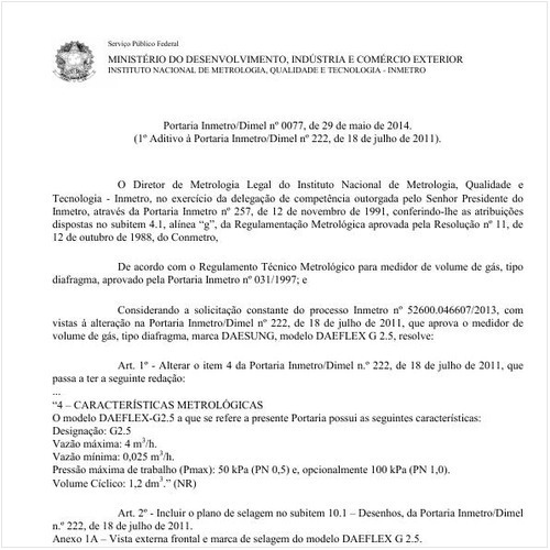 Portaria DIMEL/INMETRO 77:2014 - Situação: Em vigor