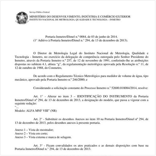 Portaria DIMEL/INMETRO 84:2014 - Situação: Em vigor