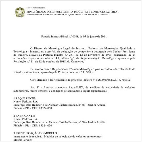 Portaria DIMEL/INMETRO 88:2014 - Situação: Revisto