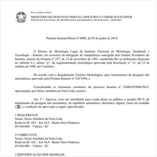 Portaria DIMEL/INMETRO 89:2014 - Situação: Em vigor