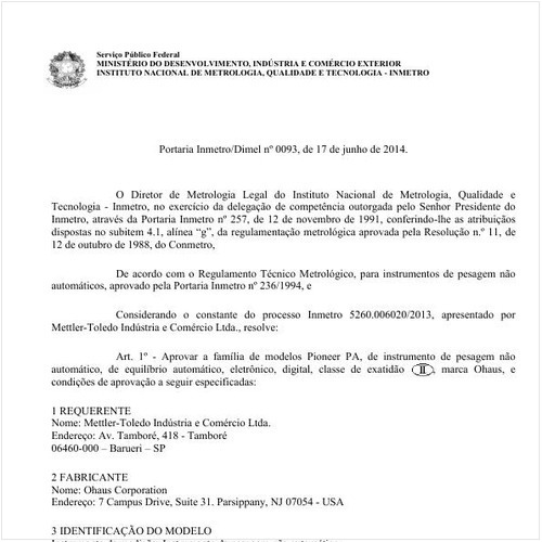 Portaria DIMEL/INMETRO 93:2014 - Situação: Em vigor