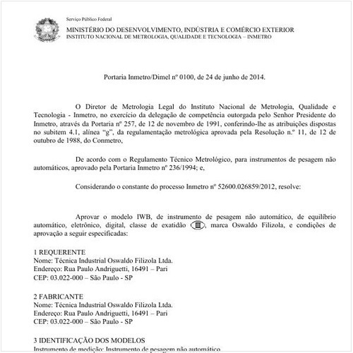 Portaria DIMEL/INMETRO 100:2014 - Situação: Revisto