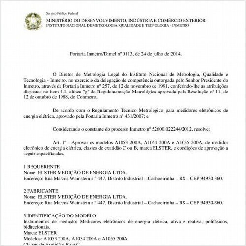 Portaria DIMEL/INMETRO 113:2014 - Situação: Revisto