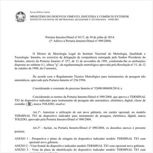 Portaria DIMEL/INMETRO 117:2014 - Situação: Revisto