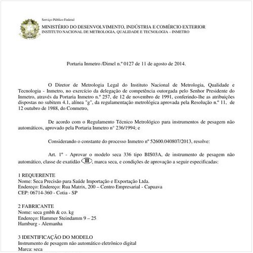 Portaria DIMEL/INMETRO 127:2014 - Situação: Em vigor