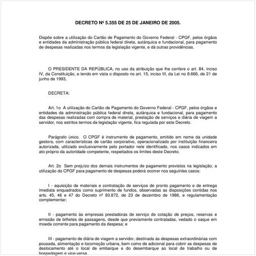 Decreto PRESI/PRESI 5355:2005 - Situação: Revisto