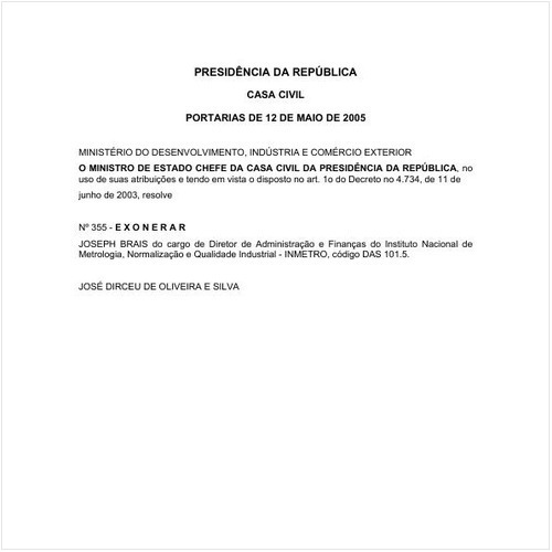 Portaria PRESI/PRESI 355:2005 - Situação: Em vigor