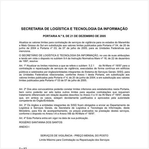 Portaria SLTI/MP 9:2005 - Situação: Revisto