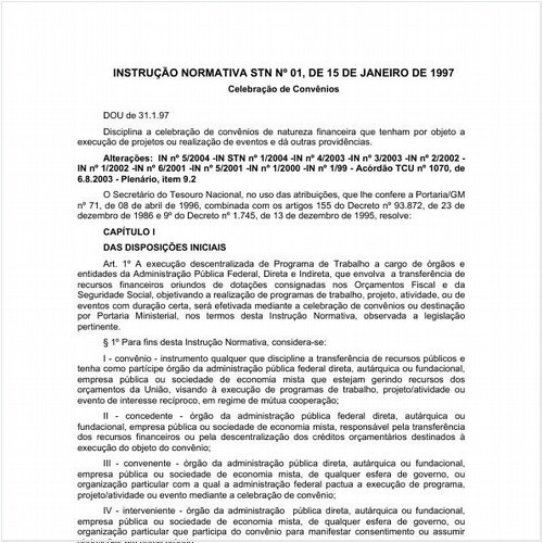 Instrução Normativa MF/STN 1:1997 - Situação: Revisto
