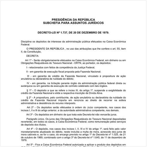 Decreto-Lei PRESI/PRESI 1737:1979 - Situação: Em vigor