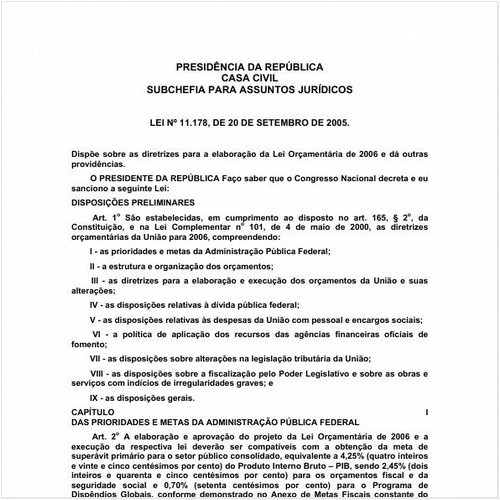 Lei CC/PRESI 11178:2005 - Situação: Em vigor