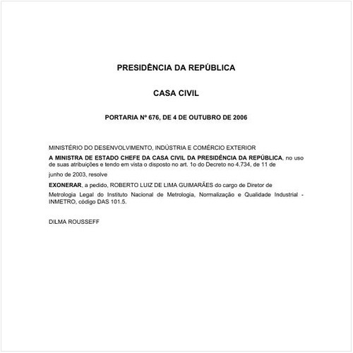 Portaria CC/PRESI 676:2006 - Situação: Em vigor