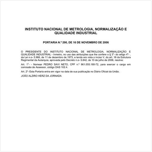 Portaria INMETRO/MDIC 290:2006 - Situação: Em vigor