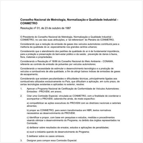 Resolução CONMETRO/MIC 1:1987 - Situação: Revogado