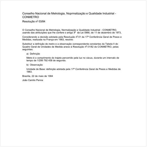 Resolução CONMETRO/MIC 3:1984 - Situação: Revogado