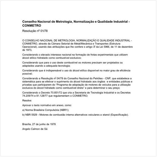 Resolução CONMETRO/CONMETRO 1:1978 - Situação: Revogado