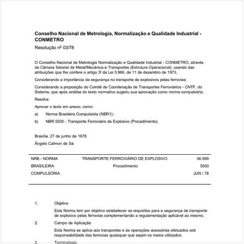 Resolução CONMETRO/CONMETRO 3:1978 - Situação: Revogado