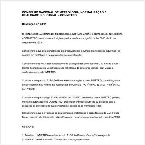 Resolução CONMETRO/CONMETRO 3:1981 - Situação: Revogado