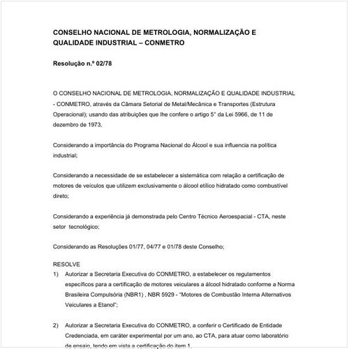 Resolução CONMETRO/CONMETRO 2:1978 - Situação: Revogado