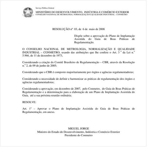 Resolução CONMETRO/MDIC 3:2008 - Situação: Em vigor