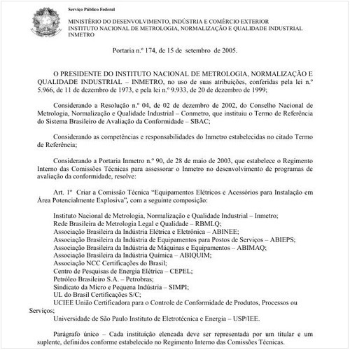 Portaria INMETRO/MDIC 174:2005 - Situação: Revogado