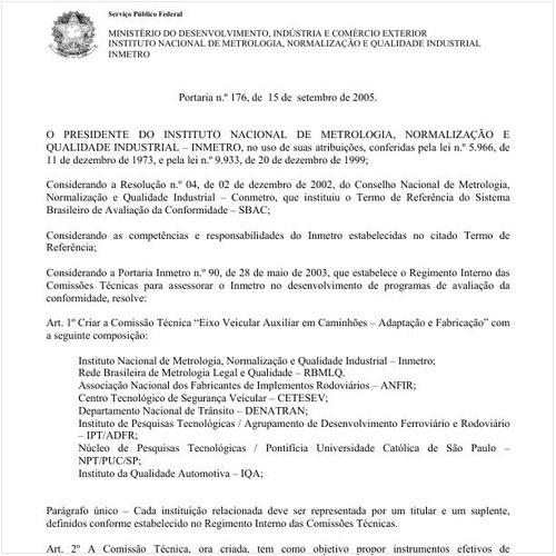 Portaria INMETRO/MDIC 176:2005 - Situação: Revogado