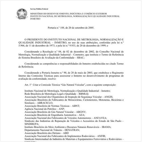 Portaria INMETRO/MDIC 188:2005 - Situação: Revogado