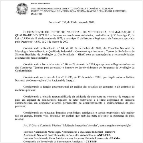 Portaria INMETRO/MDIC 55:2006 - Situação: Revogado