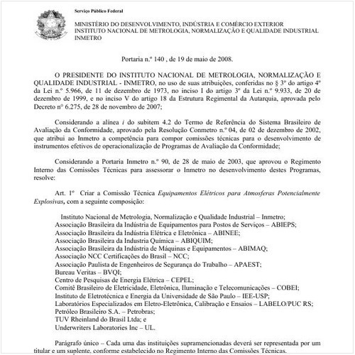 Portaria INMETRO/MDIC 140:2008 - Situação: Revogado