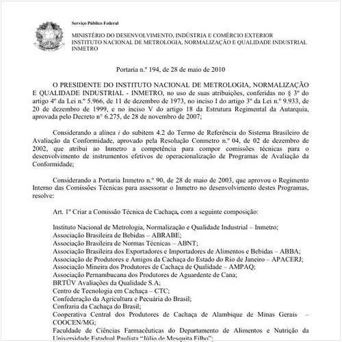 Portaria INMETRO/MDIC 194:2010 - Situação: Revogado