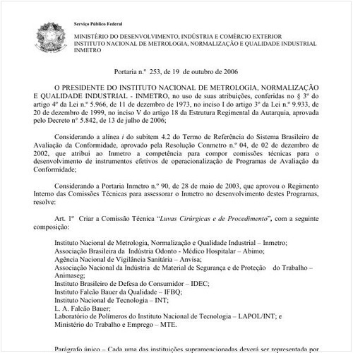Portaria INMETRO/MDIC 253:2006 - Situação: Revogado