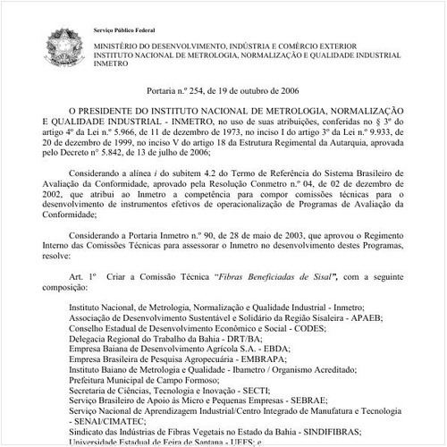 Portaria INMETRO/MDIC 254:2006 - Situação: Revogado