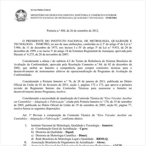 Portaria INMETRO/MDIC 488:2012 - Situação: Revogado