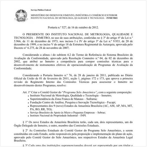 Portaria INMETRO/MDIC 527:2012 - Situação: Revogado