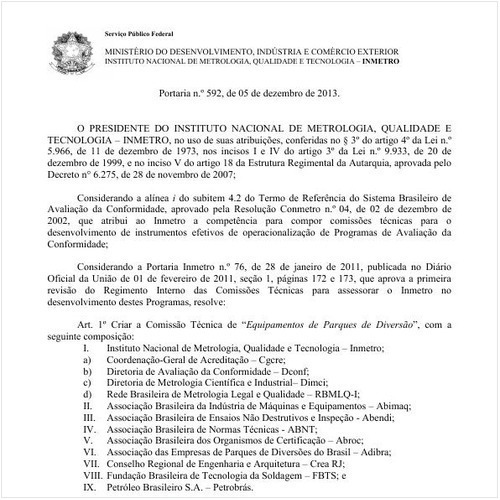 Portaria INMETRO/MDIC 592:2013 - Situação: Revogado