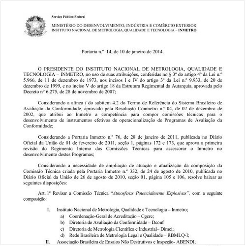 Portaria INMETRO/MDIC 14:2014 - Situação: Revogado
