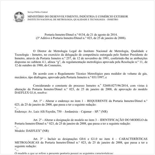 Portaria DIMEL/INMETRO 134:2014 - Situação: Revisto