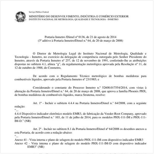 Portaria DIMEL/INMETRO 136:2014 - Situação: Revisto