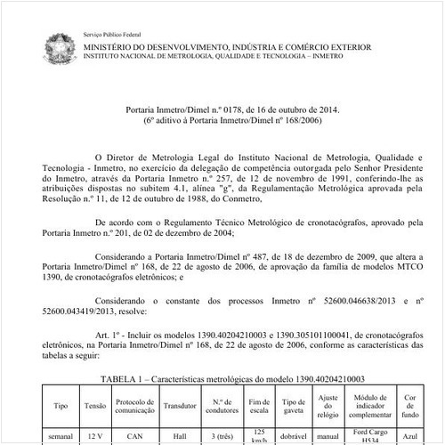Portaria DIMEL/INMETRO 178:2014 - Situação: Em vigor