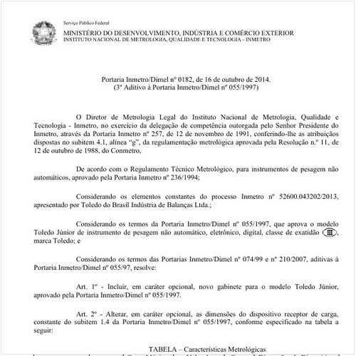 Portaria DIMEL/INMETRO 182:2014 - Situação: Revisto